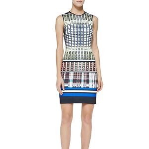 Clover Canyon Donegal Abstract Neoprene Print Shift Dress Size Small EUC!